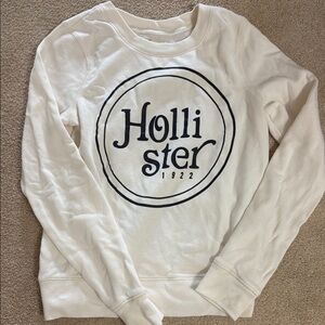 Hollister White and Black Logo Tee